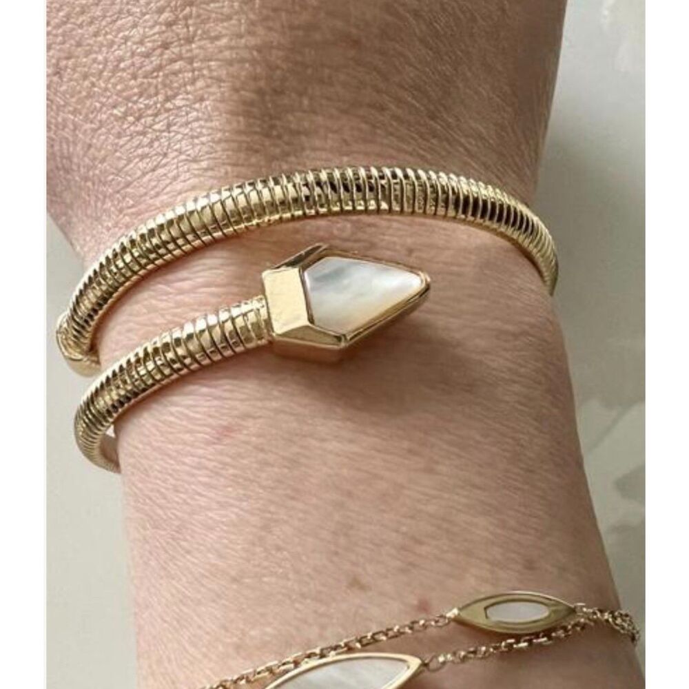 NEW Anthropologie Stone Serpent Wrap Bracelet in Mother of Pearl